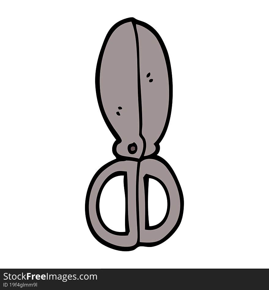 cartoon doodle closed scissors