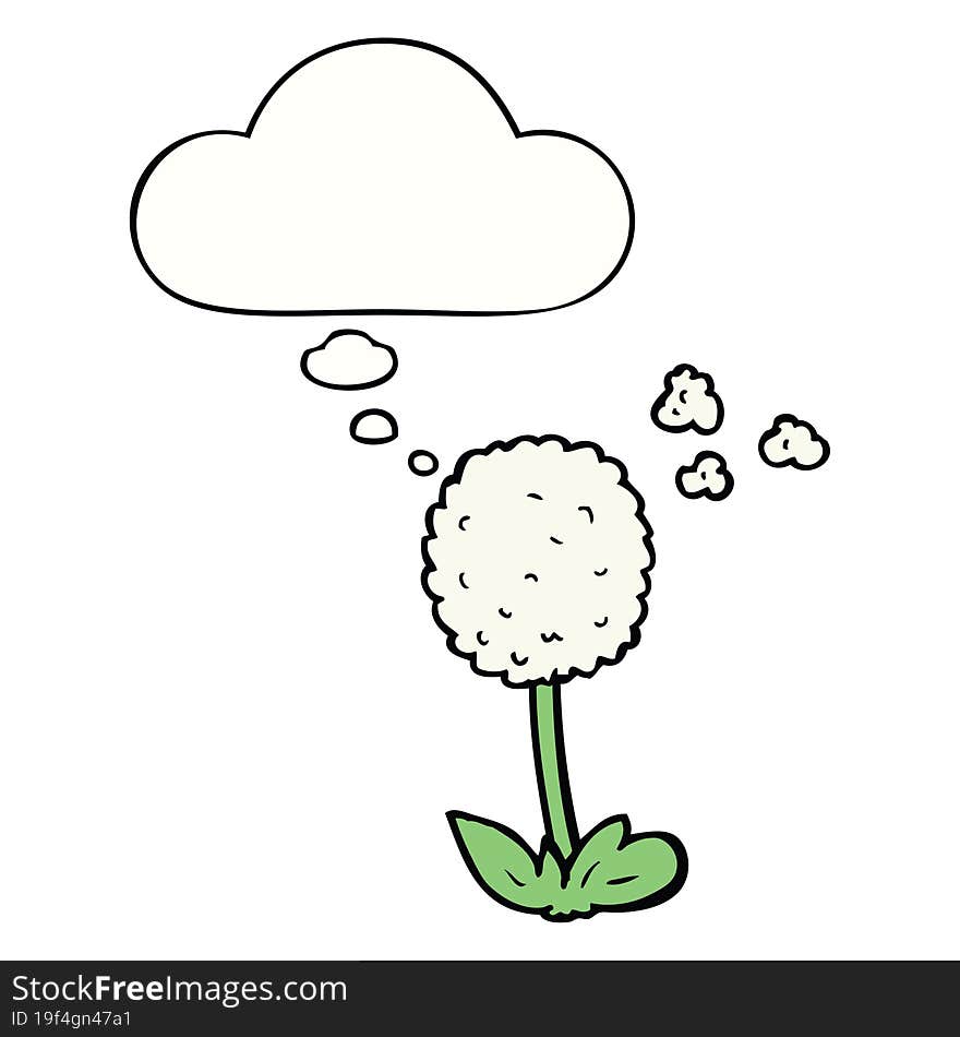 cartoon flower with thought bubble. cartoon flower with thought bubble