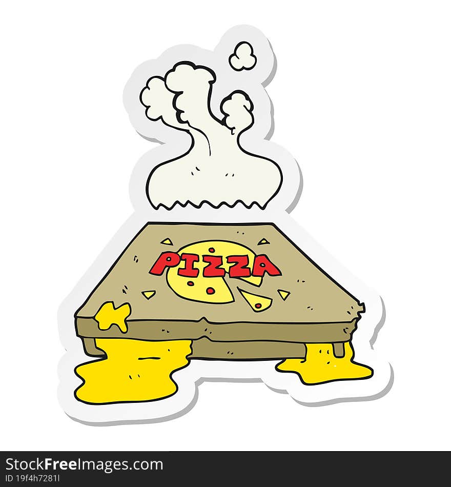 sticker of a cartoon pizza