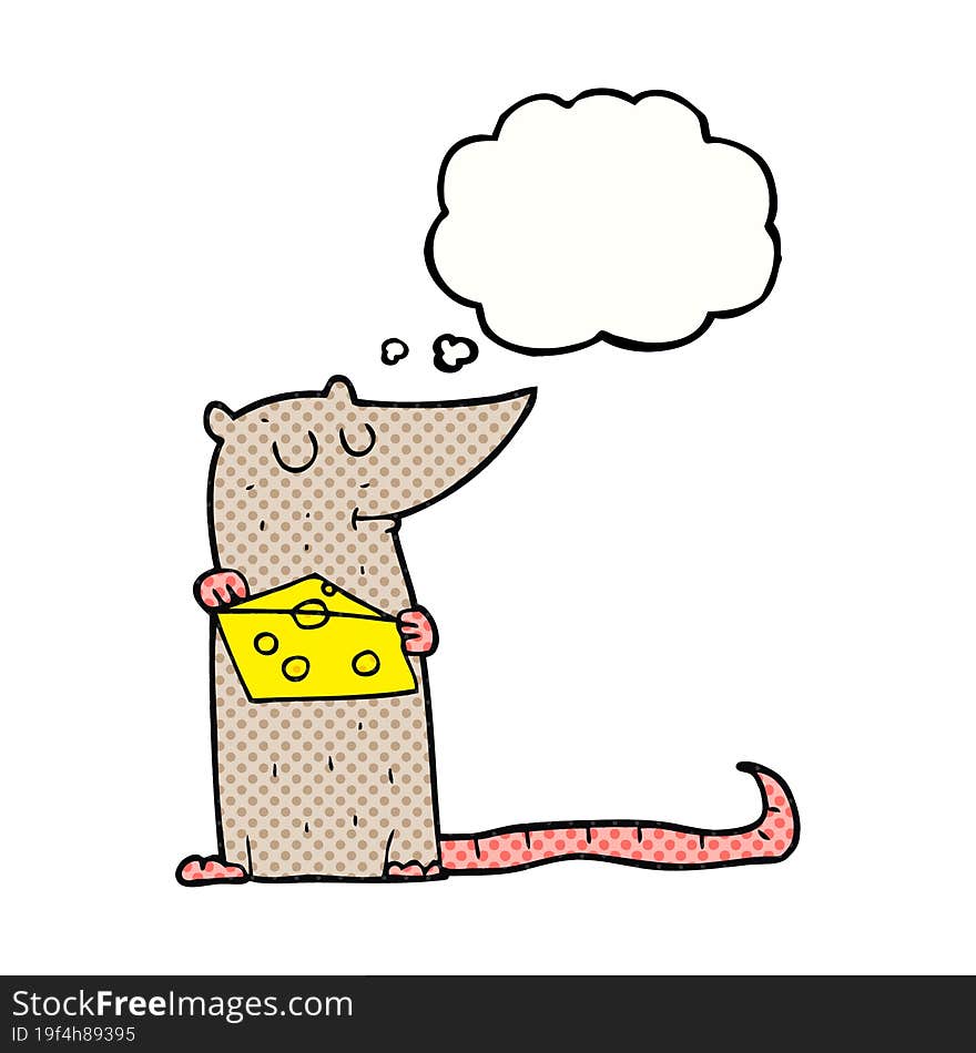 Thought Bubble Cartoon Mouse With Cheese