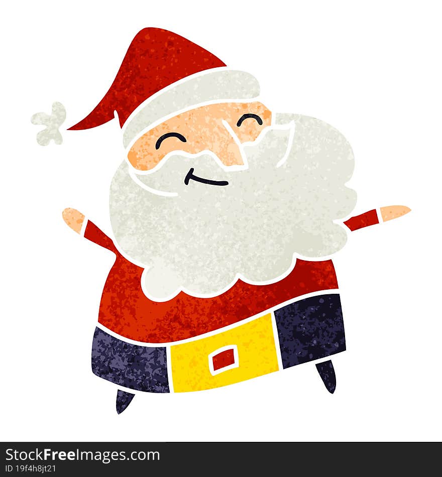 retro cartoon of a jolly father christmas