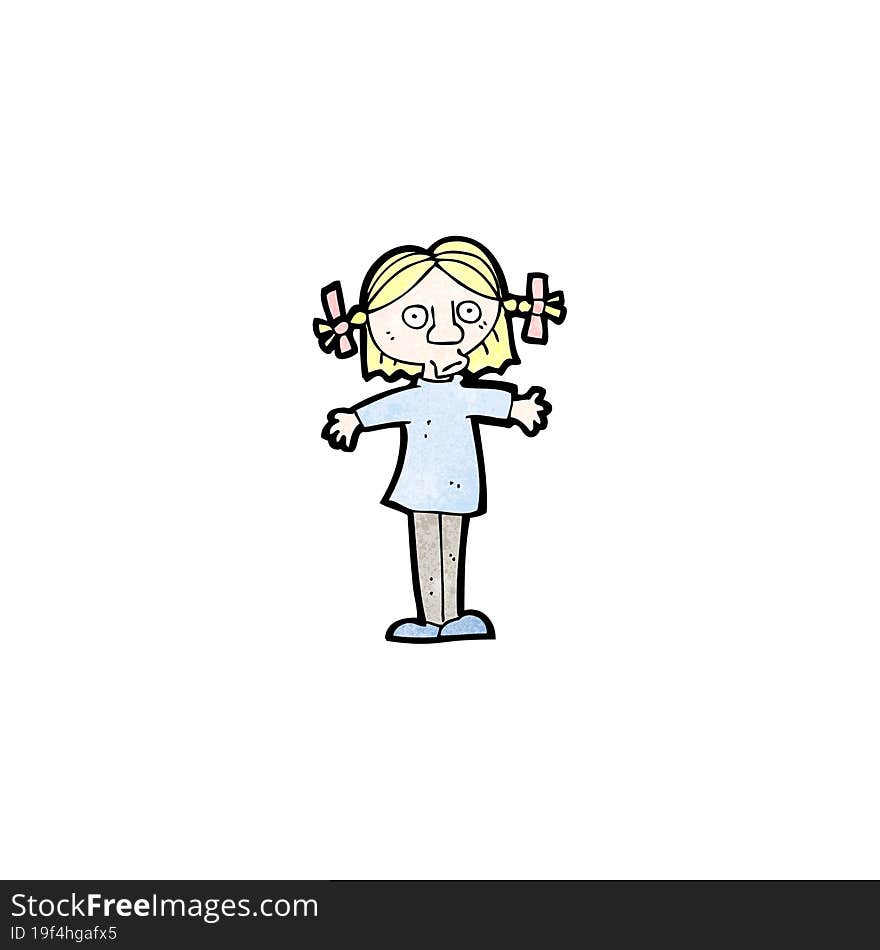 Cartoon Surprised Blond Girl