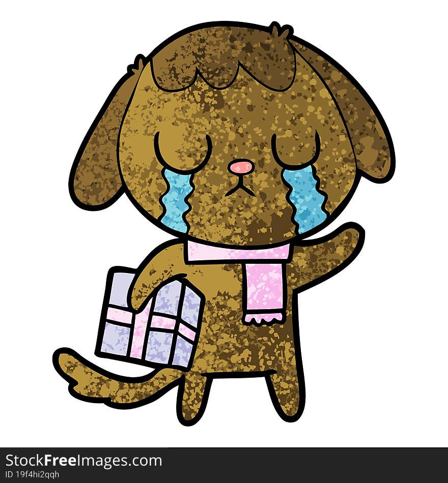 cute cartoon dog crying. cute cartoon dog crying