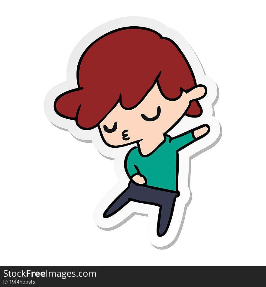 sticker cartoon of kawaii cute boy