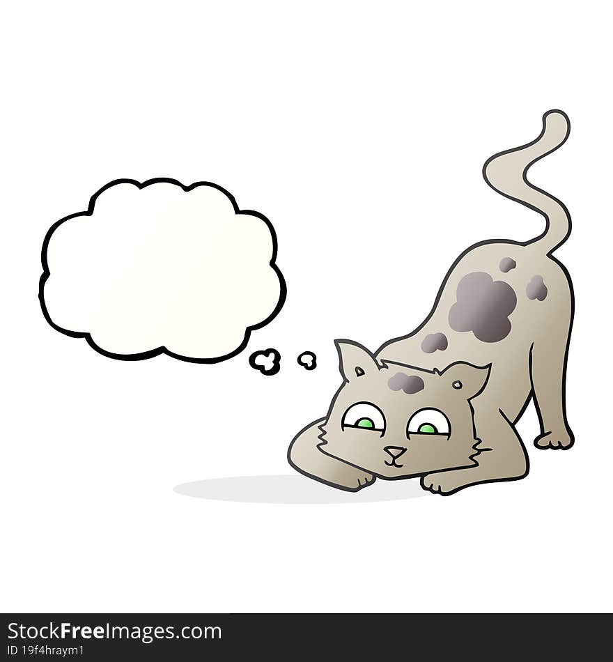 Thought Bubble Cartoon Cat