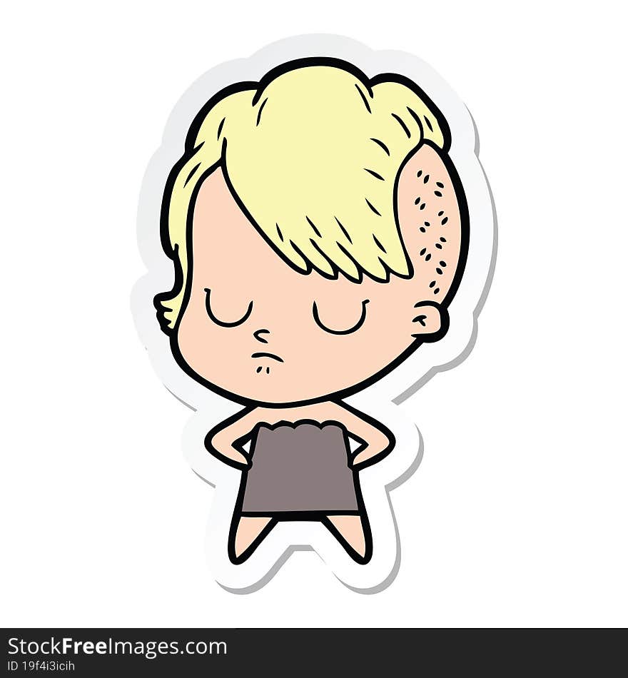 sticker of a cartoon woman