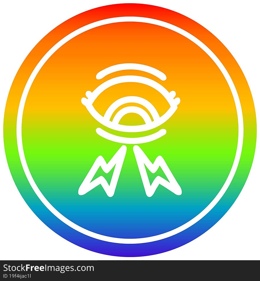 mystic eye circular icon with rainbow gradient finish. mystic eye circular icon with rainbow gradient finish