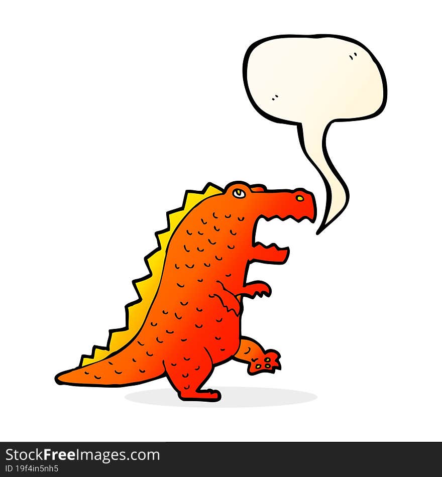 cartoon dinosaur with speech bubble