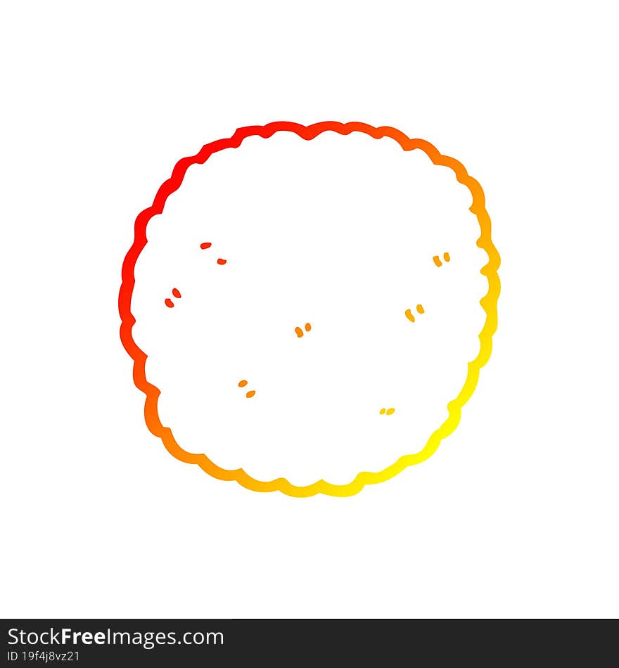 warm gradient line drawing cartoon biscuit