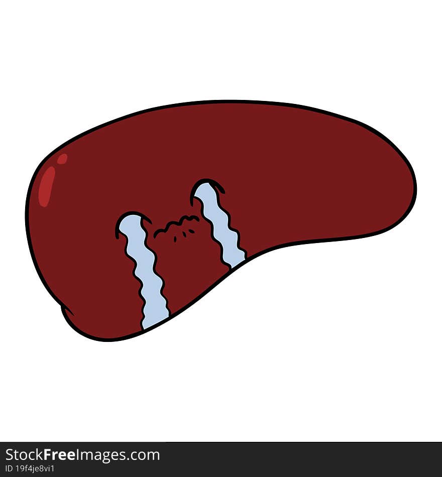 cartoon liver crying. cartoon liver crying