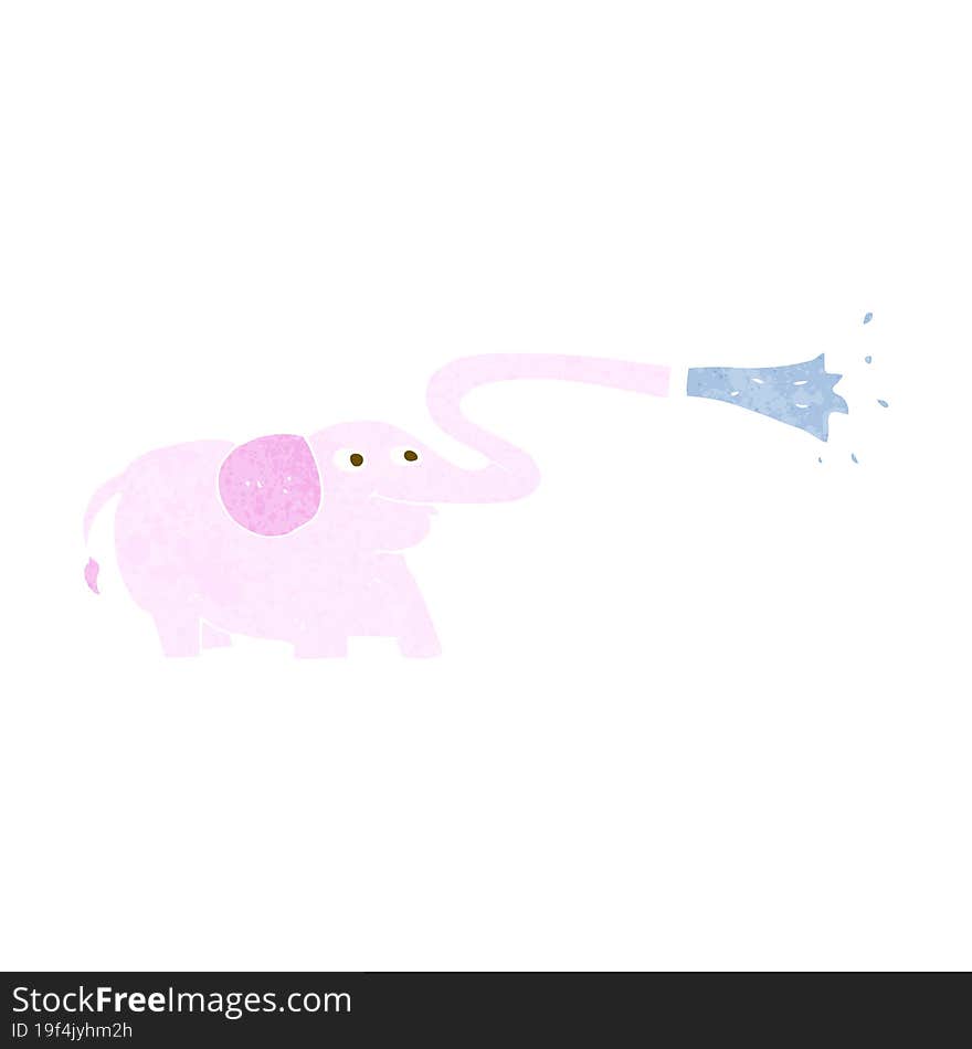 cartoon elephant squirting water