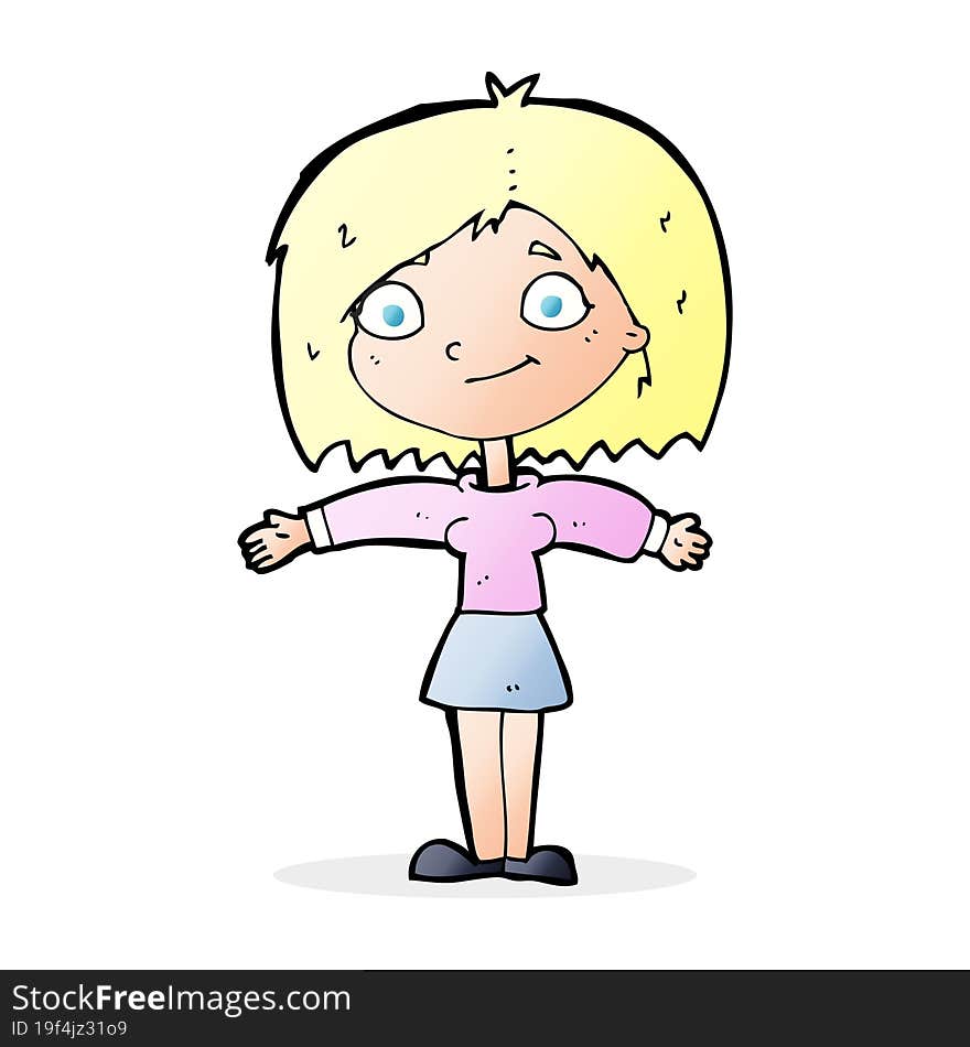 Cartoon Happy Girl