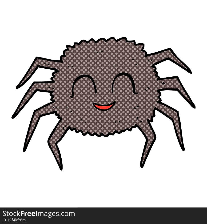 freehand drawn cartoon spider