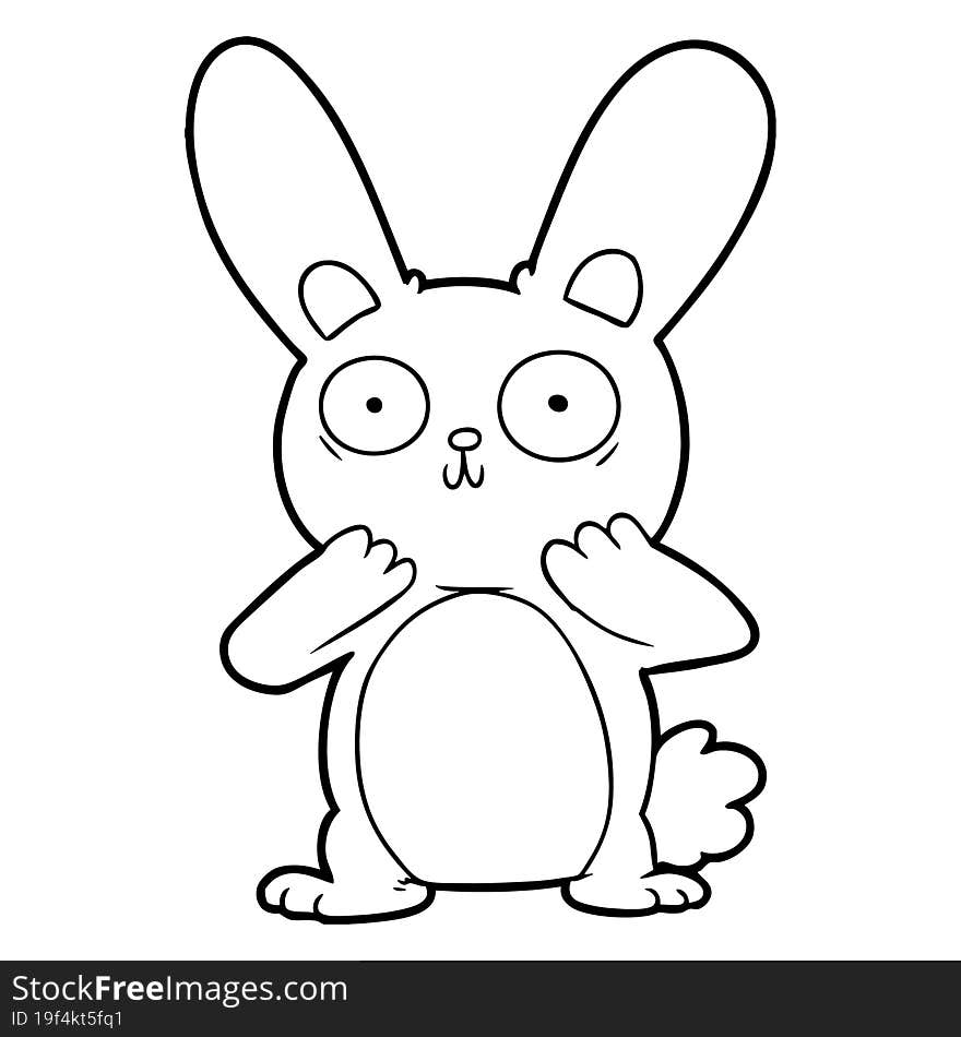 cartoon shocked rabbit. cartoon shocked rabbit