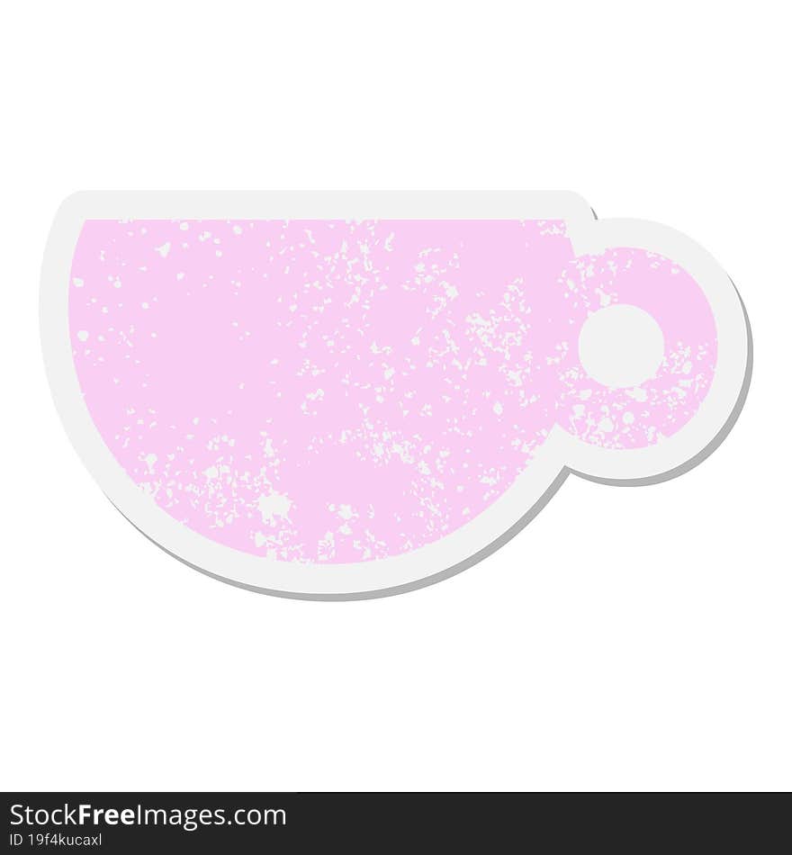 Coffee Or Tea Cup Grunge Sticker