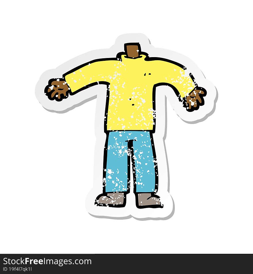 retro distressed sticker of a cartoon male body