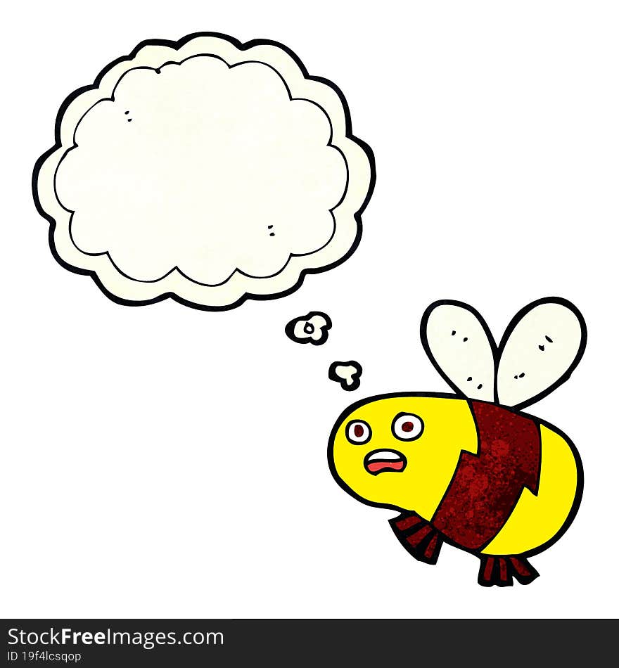 cartoon bee with thought bubble