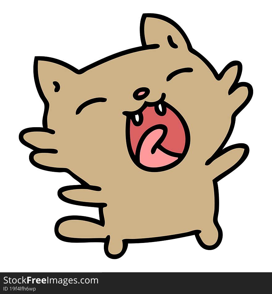 happy cartoon cat singing