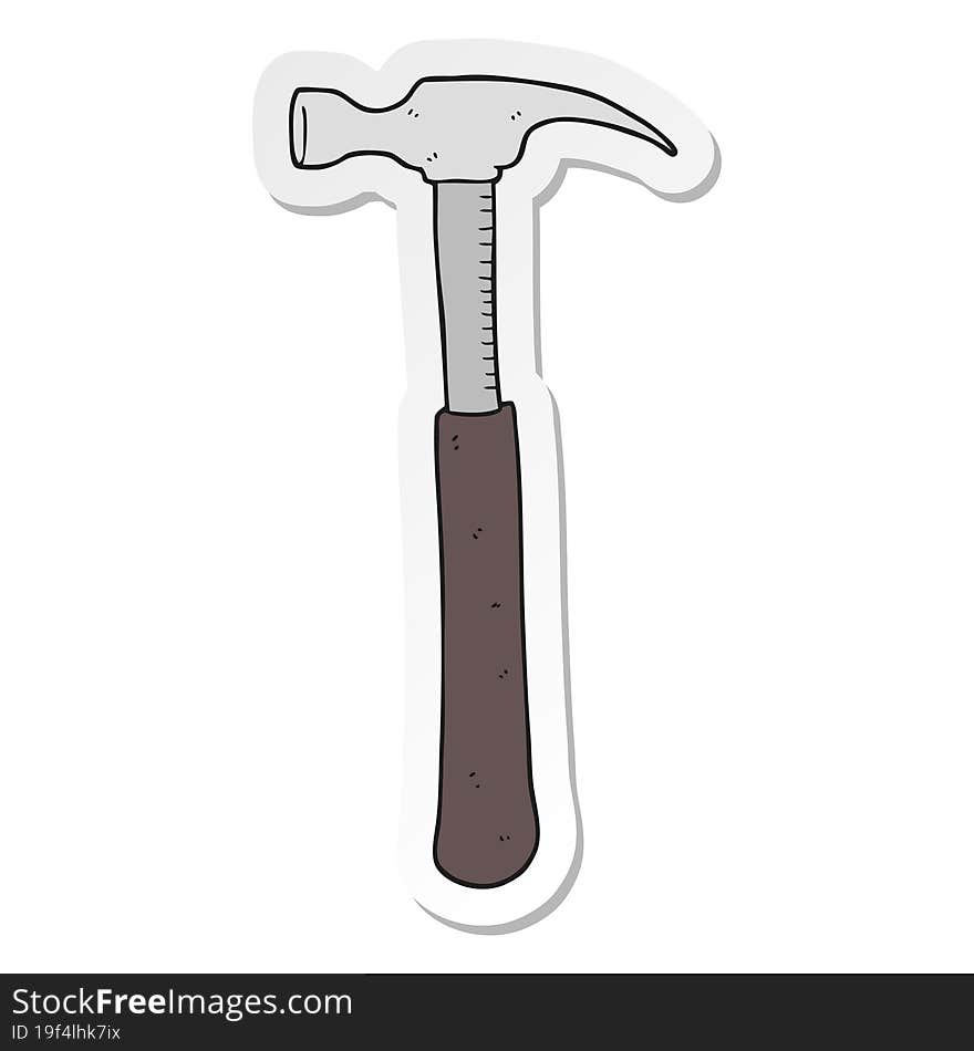 sticker of a cartoon hammer