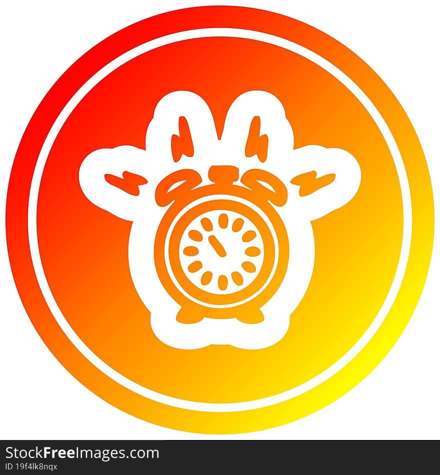 alarm clock circular in hot gradient spectrum