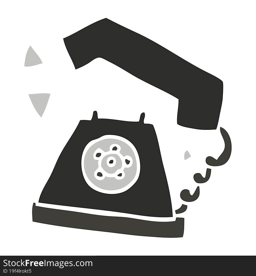 Cartoon Doodle Retro Telephone