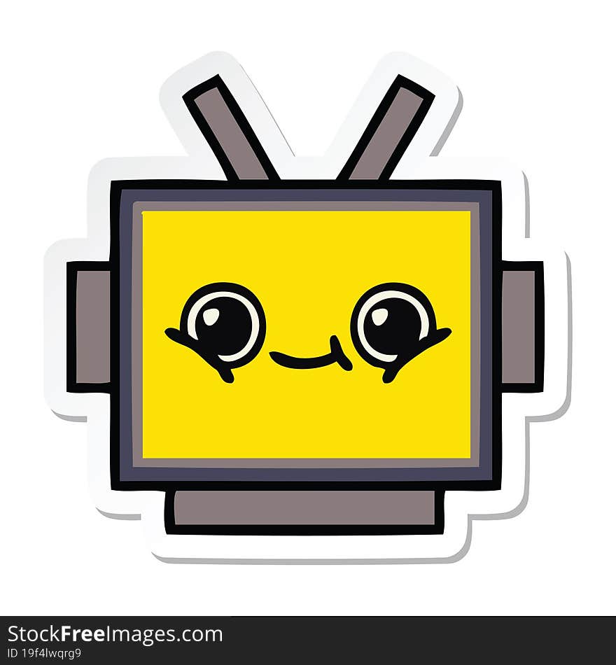 sticker of a cute cartoon robot head