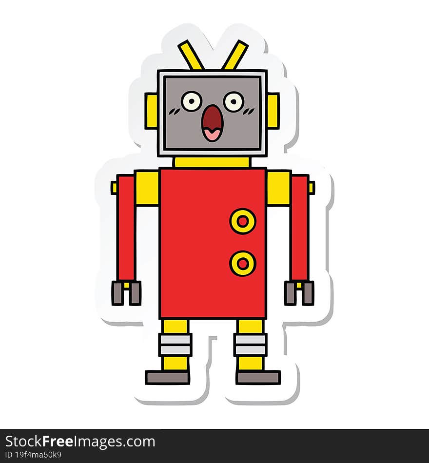 sticker of a cute cartoon robot