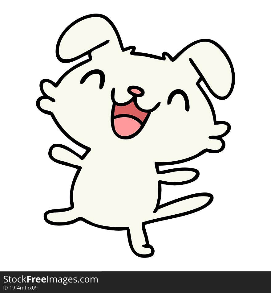 cartoon of a happy dog dancing. cartoon of a happy dog dancing