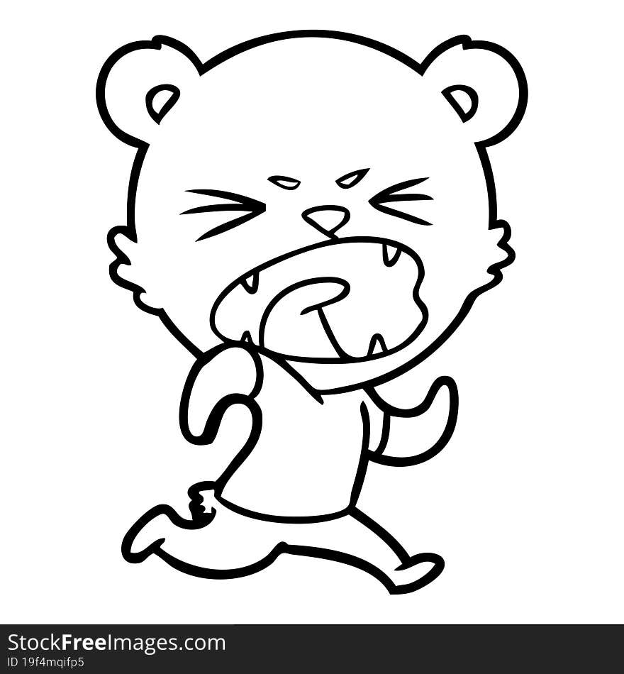 angry cartoon bear running. angry cartoon bear running