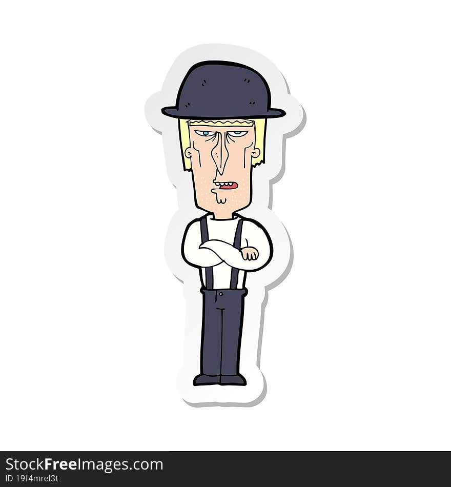 sticker of a cartoon man wearing hat