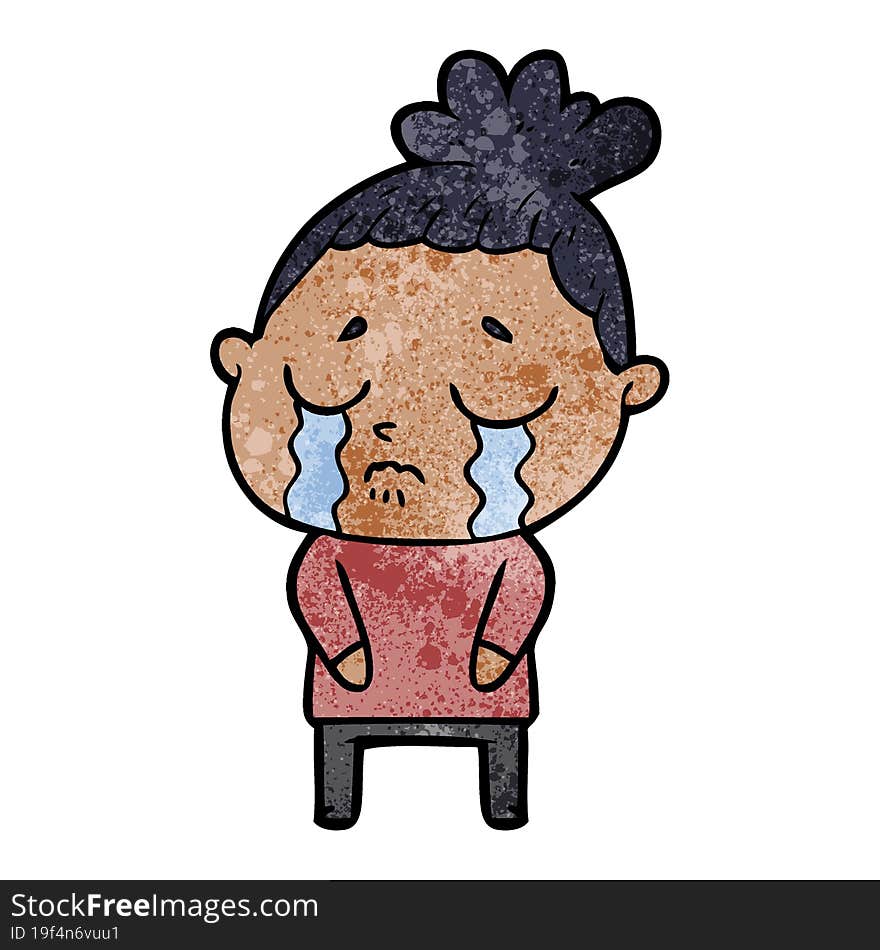 cartoon crying woman. cartoon crying woman