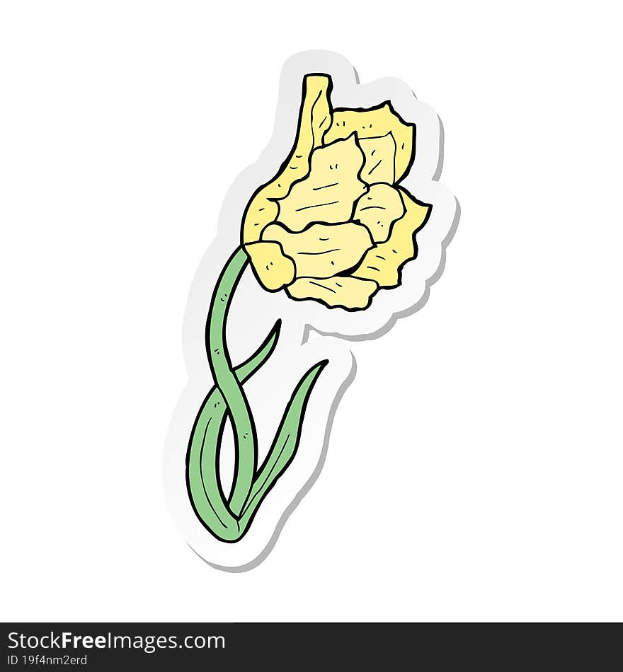 sticker of a cartoon flower