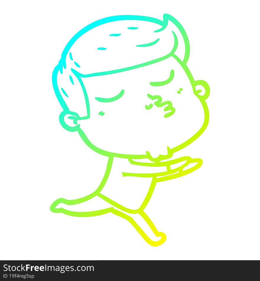 cold gradient line drawing cartoon model guy pouting