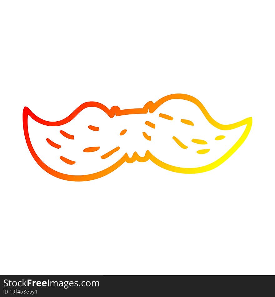 Warm Gradient Line Drawing Cartoon Mans Mustache