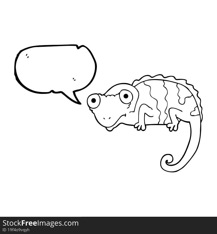 speech bubble cartoon chameleon