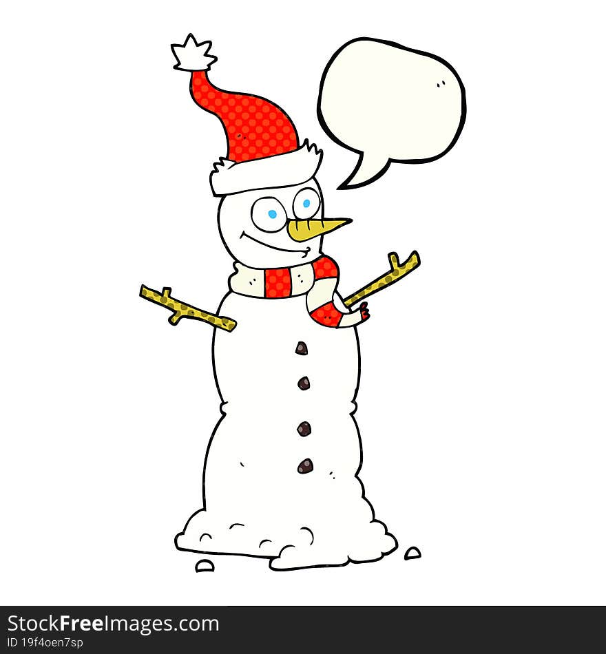 comic book speech bubble cartoon snowman