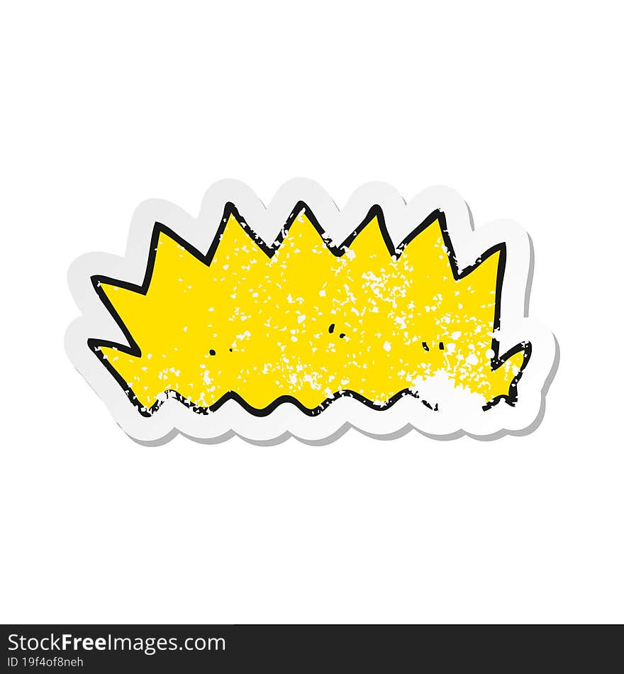 retro distressed sticker of a cartoon explosion