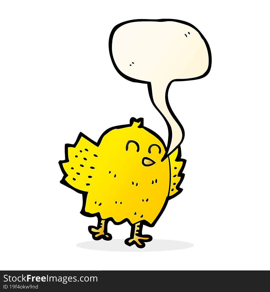 Cartoon Bird With Speech Bubble