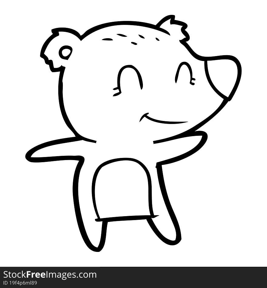 smiling polar bear cartoon. smiling polar bear cartoon