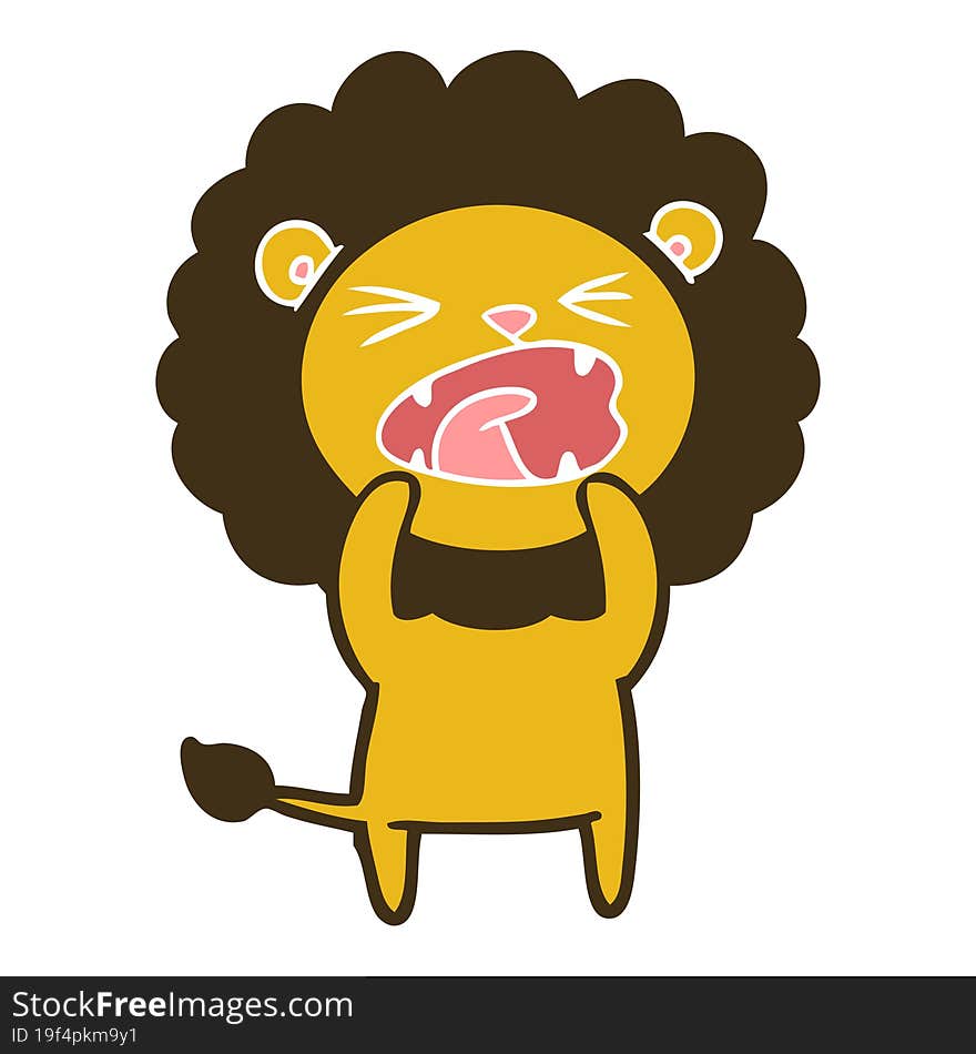 flat color style cartoon lion