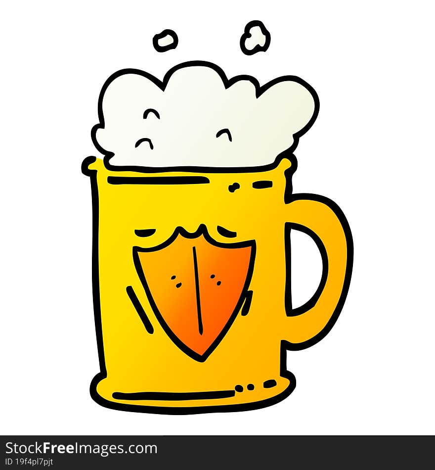 vector gradient illustration cartoon tankard