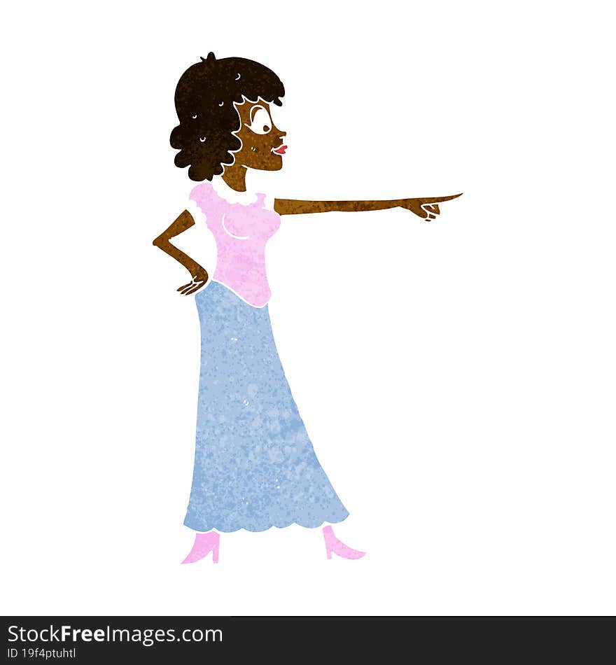 cartoon woman pointing finger