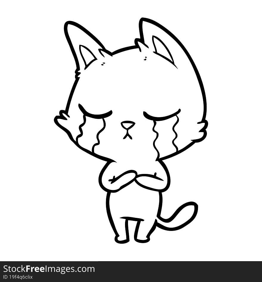 crying cartoon cat. crying cartoon cat