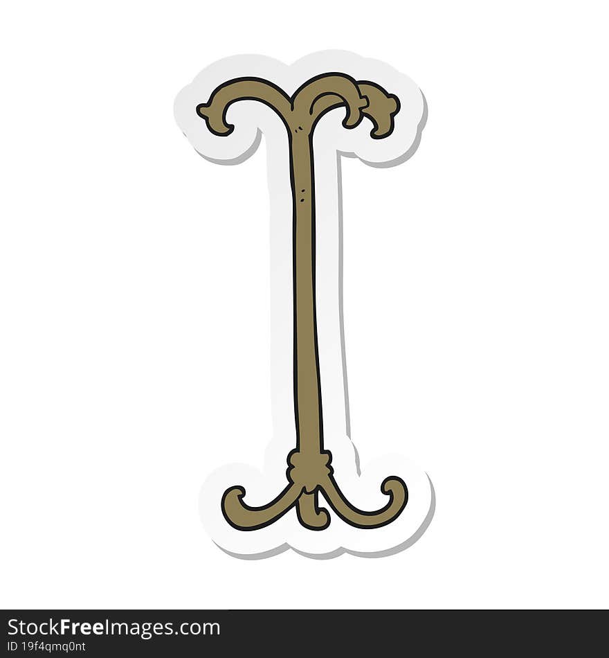 Sticker Of A Cartoon Coat Stand