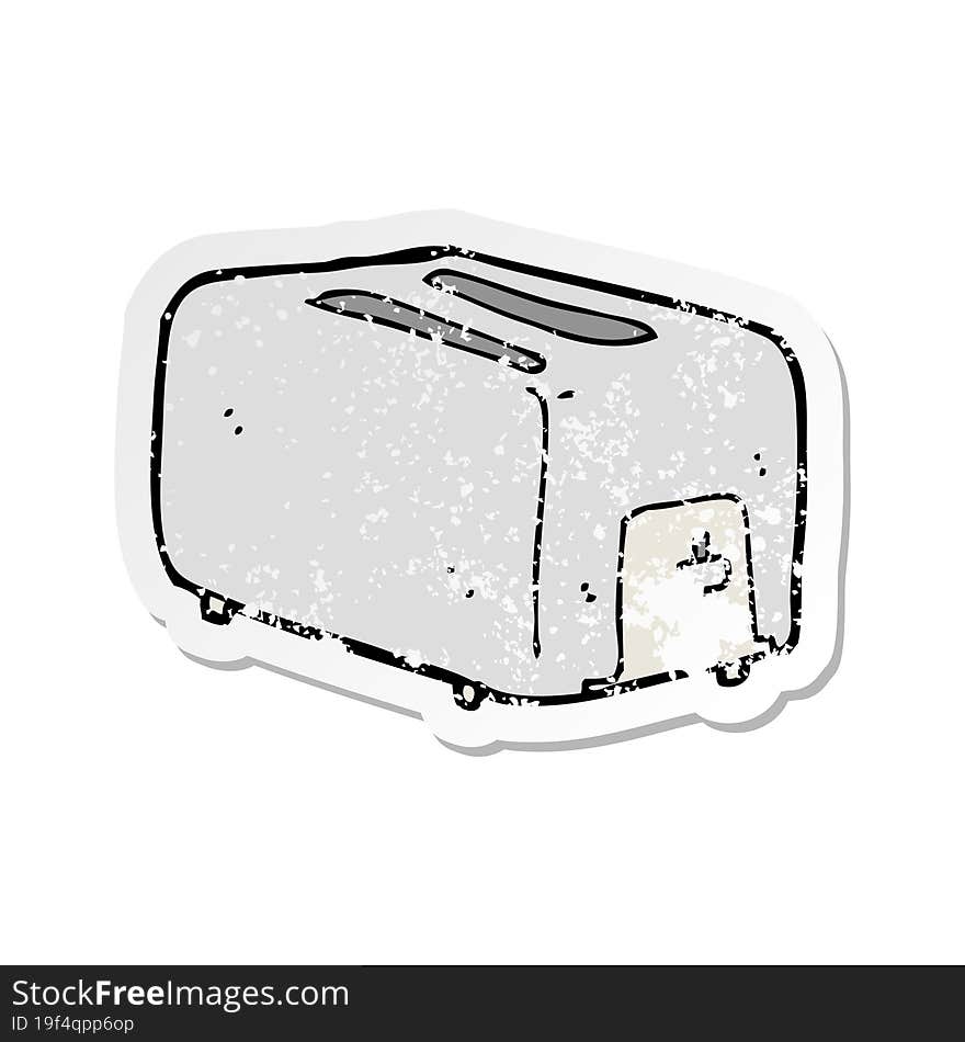 retro distressed sticker of a cartoon toaster