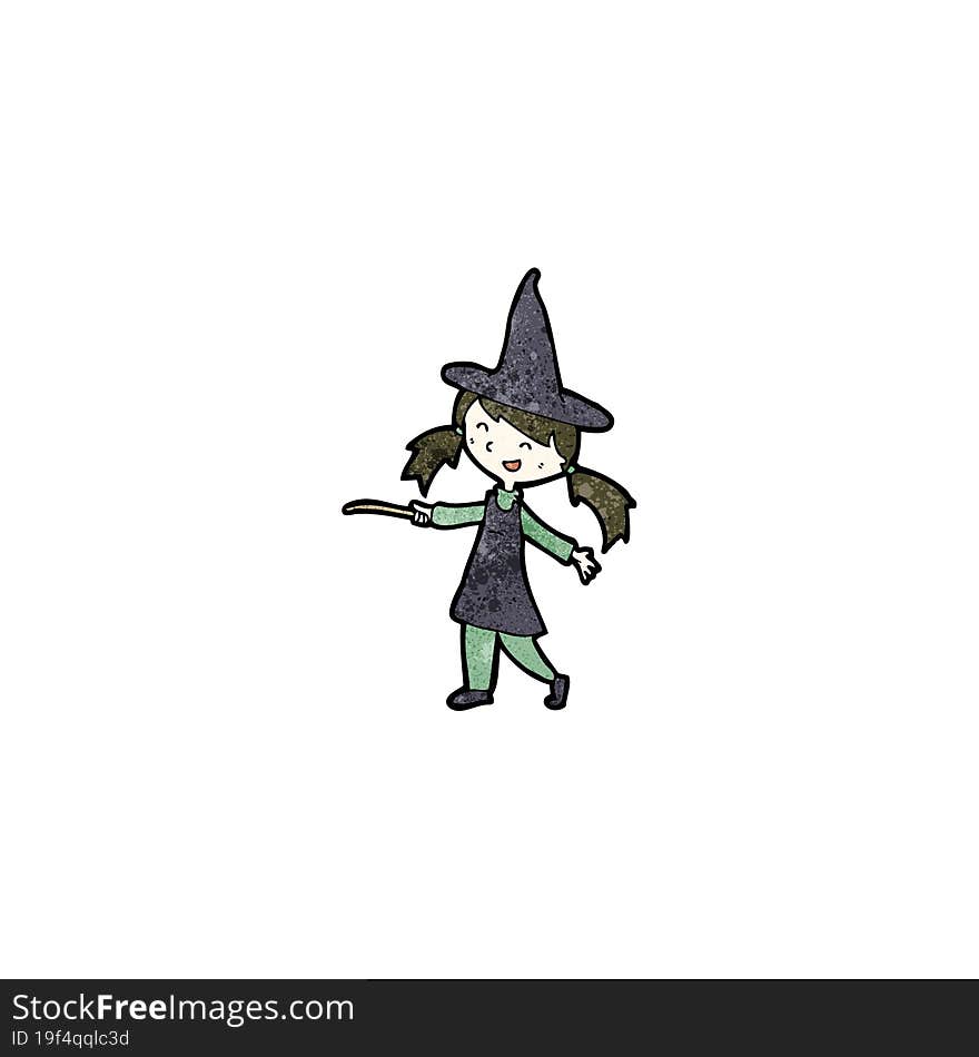 cartoon witch girl