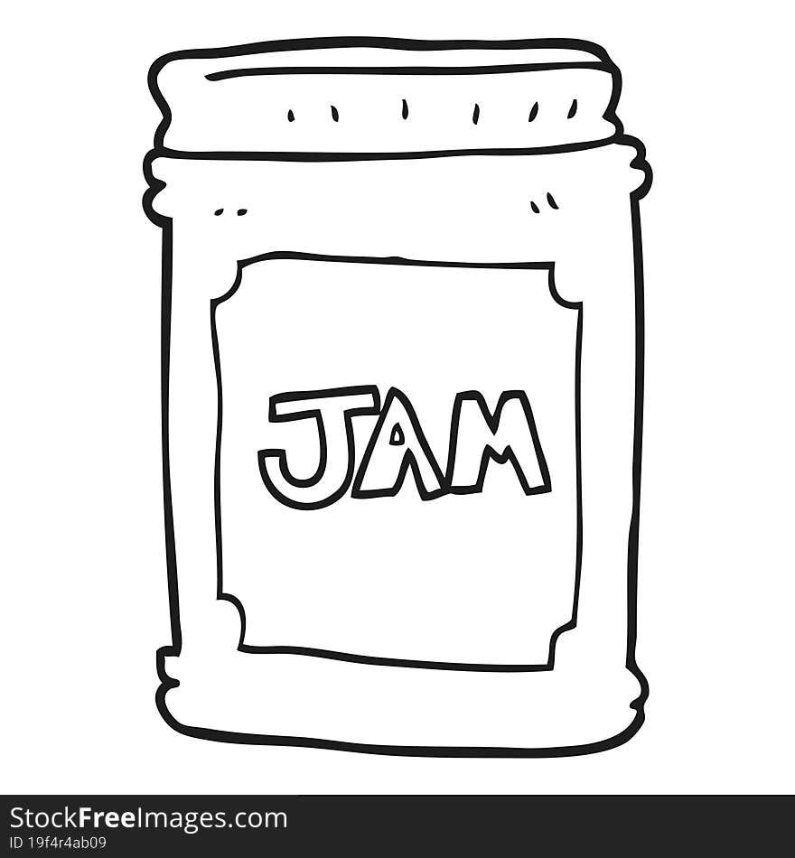 black and white cartoon jam jar