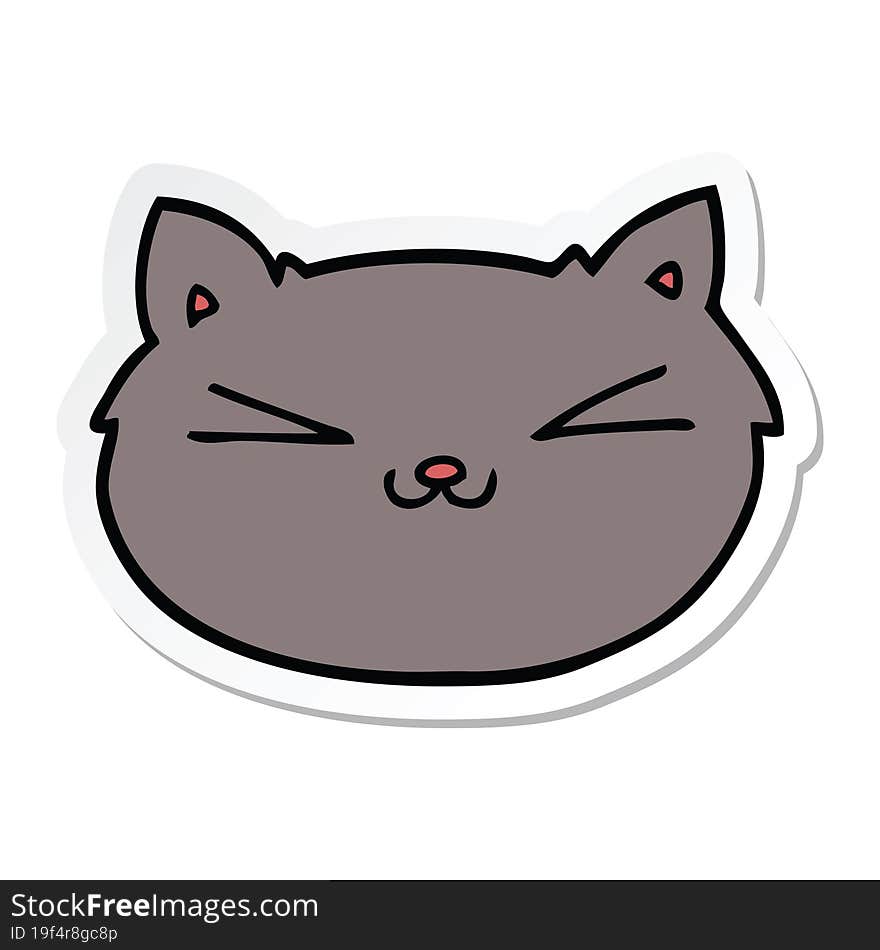 Sticker Of A Happy Cartoon Cat