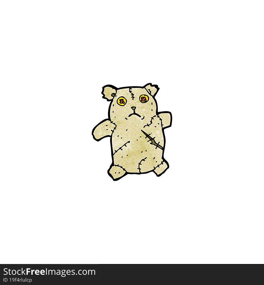 cartoon torn teddy bear