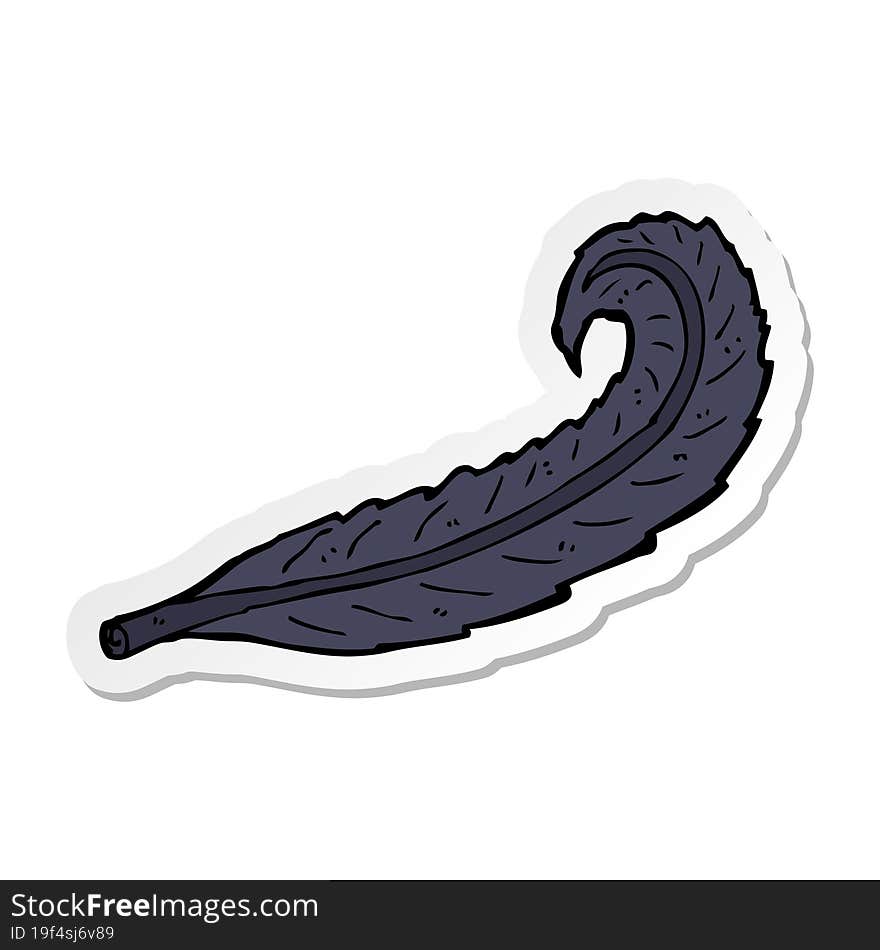 sticker of a cartoon feather